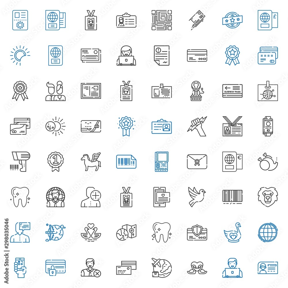 Poster identity icons set