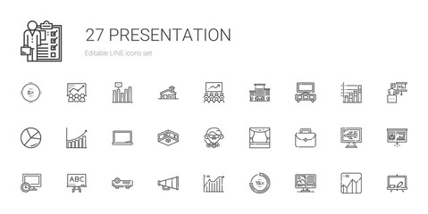 presentation icons set