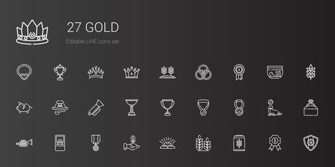 gold icons set