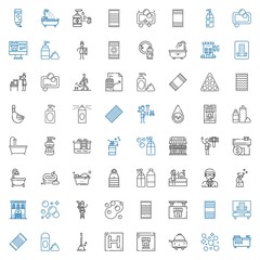 shower icons set