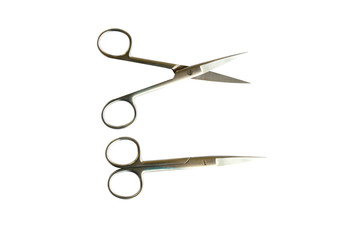 Used Medical scissors  isolated on white background