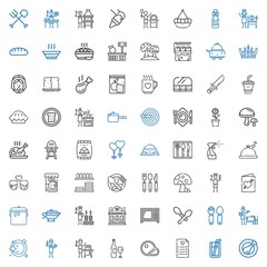 dinner icons set