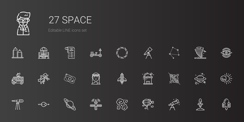 space icons set