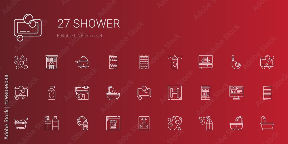 Canvas Prints shower icons set