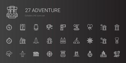 adventure icons set