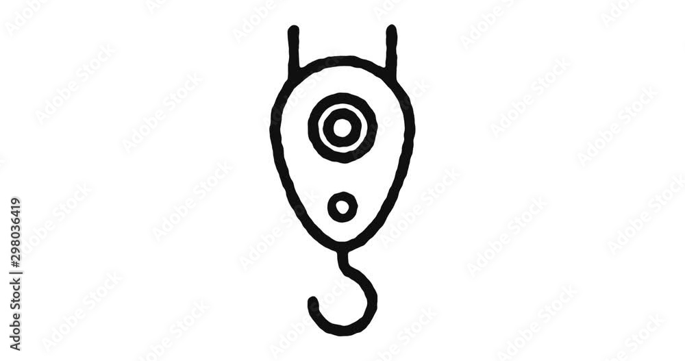 Poster crane outline icon animation footage/video. hand drawn like symbol animated with motion graphic, can