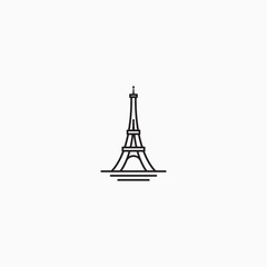 Eiffel Tower Logo Icon Design Template Vector. Line, Minimalist, Modern Vector Illustration