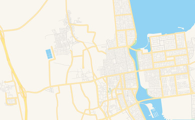 Printable street map of Qatif, Saudi Arabia