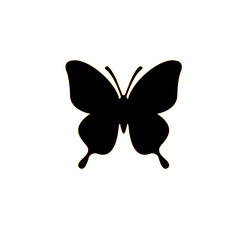 Black butterfly icon vector illustration.