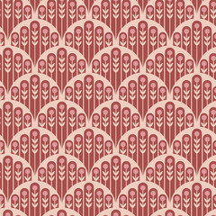Abstract minimal floral fishscale seamless vector pattern background for fabric, wallpaper, scrapbooking, cards.