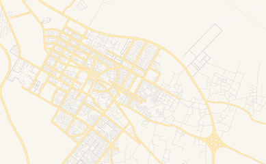 Printable street map of Gurayat, Saudi Arabia