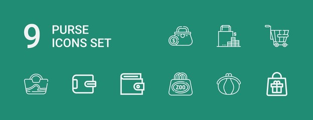 Editable 9 purse icons for web and mobile