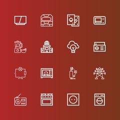 Editable 16 electrical icons for web and mobile