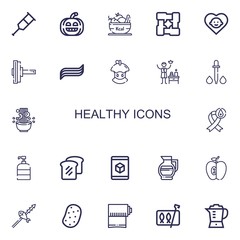 Editable 22 healthy icons for web and mobile