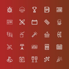 Editable 25 event icons for web and mobile