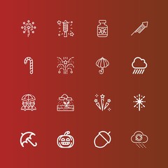 Editable 16 seasonal icons for web and mobile