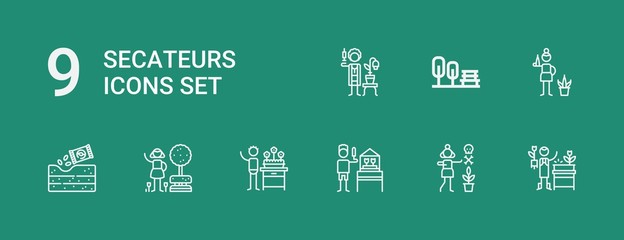 Editable 9 secateurs icons for web and mobile