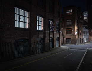 City of Manchester Backstreets at Night 