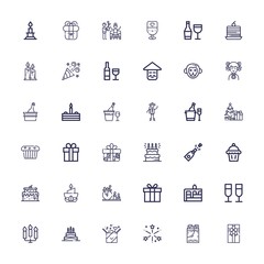 Editable 36 celebrate icons for web and mobile