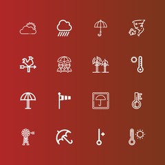 Editable 16 meteorology icons for web and mobile