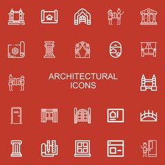 Editable 22 architectural icons for web and mobile