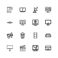 Editable 16 tv icons for web and mobile