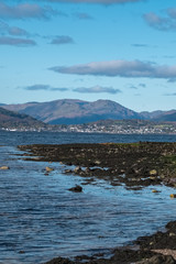 Ardgowan Foreshore Inverkip to the Argyle Hills and Bute in Scotland.