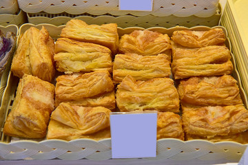Rayong Thailand July 24 2019 Delicious pies are prepared for sale in front of the store. Good small.