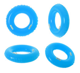 Inflatable rings on white background