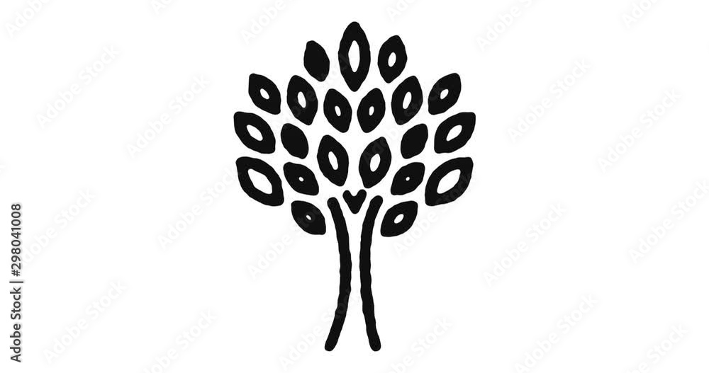 Poster forest outline icon animation footage/video. hand drawn like symbol animated with motion graphic, ca