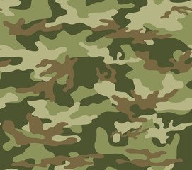 Fototapeta premium Camouflage military green seamless vector pattern for printing clothes, fabrics. modern.
