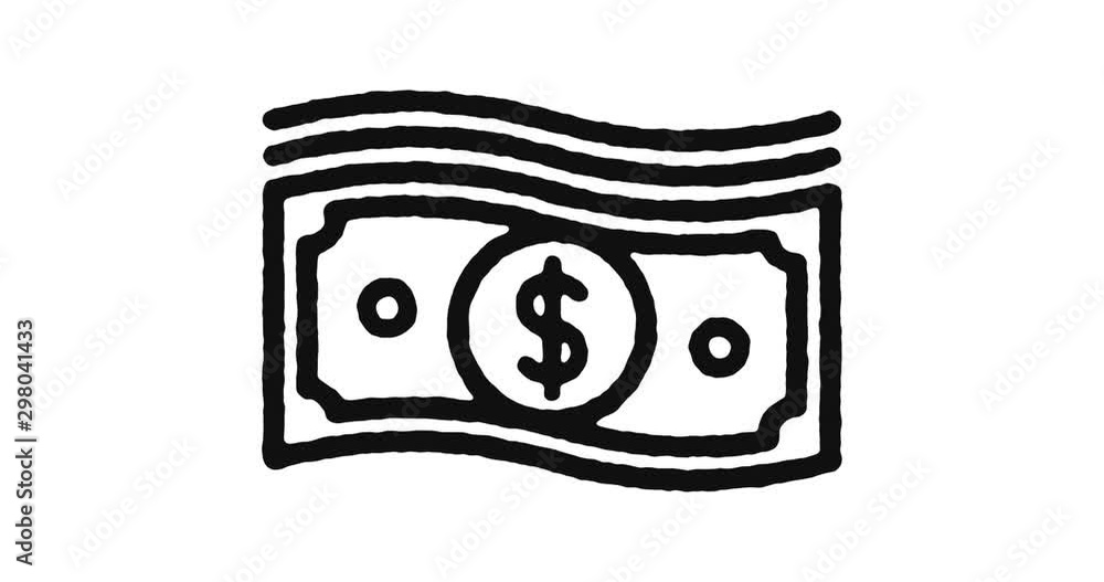 Poster money outline icon animation footage/video. hand drawn like symbol animated with motion graphic, can