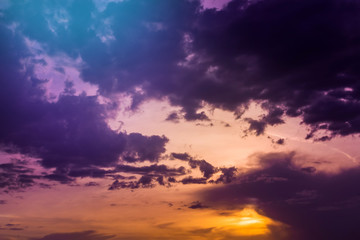 Fototapeta na wymiar purple clouds sunset sky background