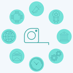 Fototapeta premium Measure tape vector icon sign symbol