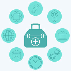 Medical bag vector icon sign symbol