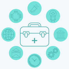 Medical bag vector icon sign symbol