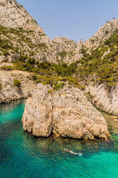 A view of calanques in Marseille France
