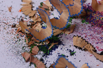 abstract background from shavings of colored pencils stylus