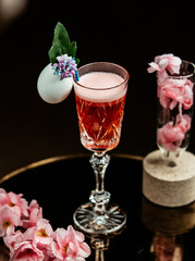 rose champaigne on the table