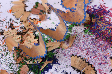 abstract background from shavings of colored pencils stylus