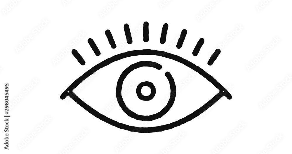 Poster visibility outline icon animation footage/video. hand drawn like symbol animated with motion graphic
