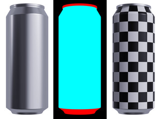 Alloy Beer or Soda can. 17 oz or 16 oz (500 ml, 50 cl, 0.5 l) Volume. Isolated High Resolution 3D Render on a White. The Layout Kit Includes Alphas and Checker for Accurate Labeling.