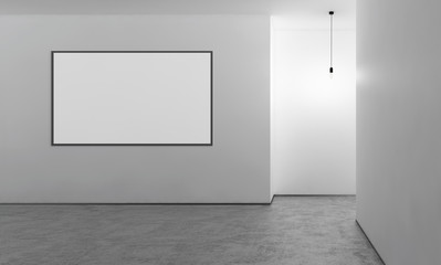 large luxury modern bright interiors with mock up poster frame illustration 3D rendering