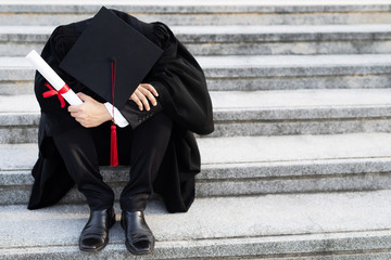 Group of Graduates during commencement. Concept education congratulation in University Degree....