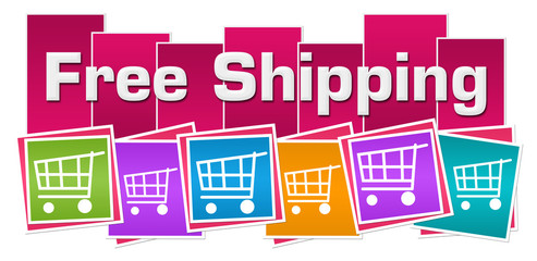 Free Shipping Pink Colorful Squares Shopping Carts Bottom 