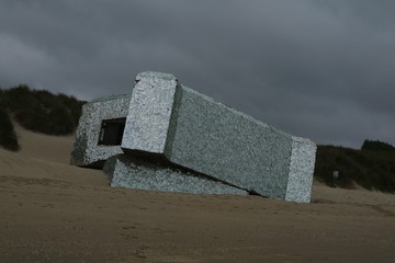 glass on war bunker 