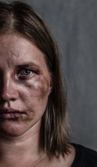 Fototapeta premium Portrait of the woman victim of domestic violence and abuse