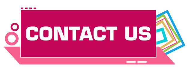 Contact Us Pink Colorful Borders Circles 