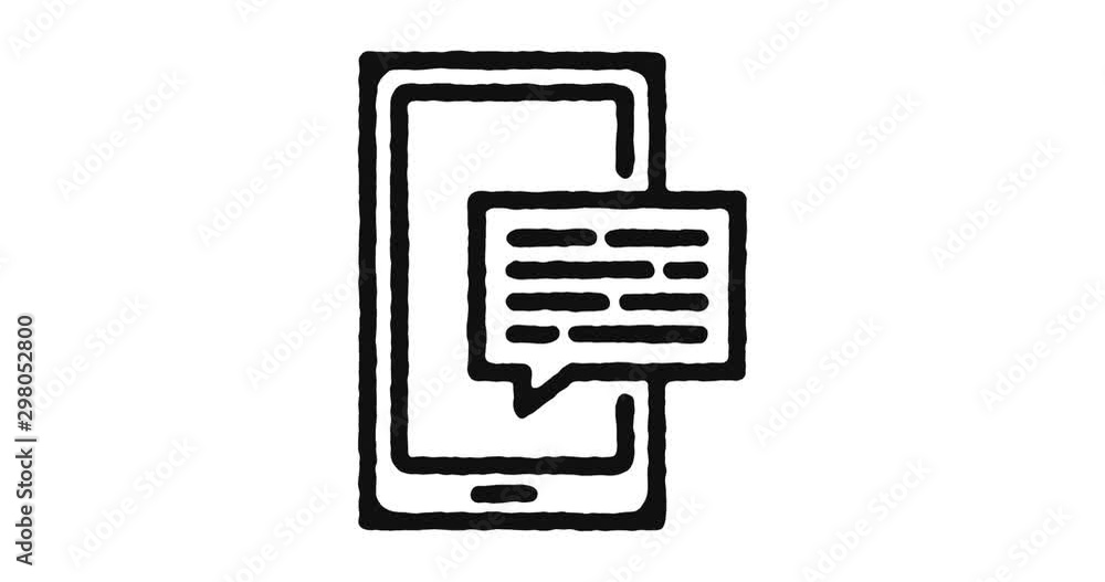 Aufkleber mobile app outline icon animation footage/video. hand drawn like symbol animated with motion graphic