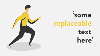 Obraz premium Vector illustration of a running man with text placeholder